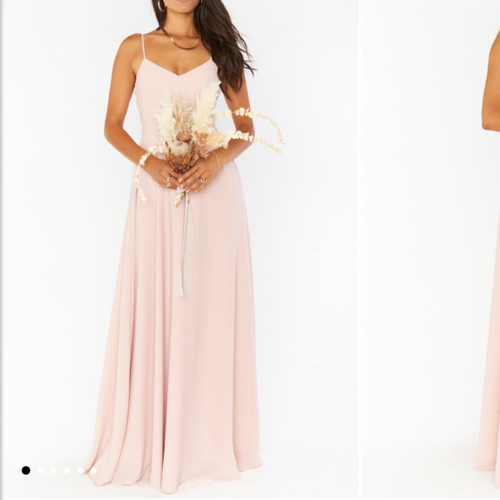 Mumu faith maxi dress dusty blush crisp XS